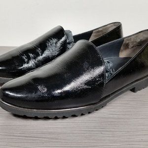 Paul Green Uptown Loafer, Black Crinkled Patent, Womens Size 7.5 US / 6.5 UK